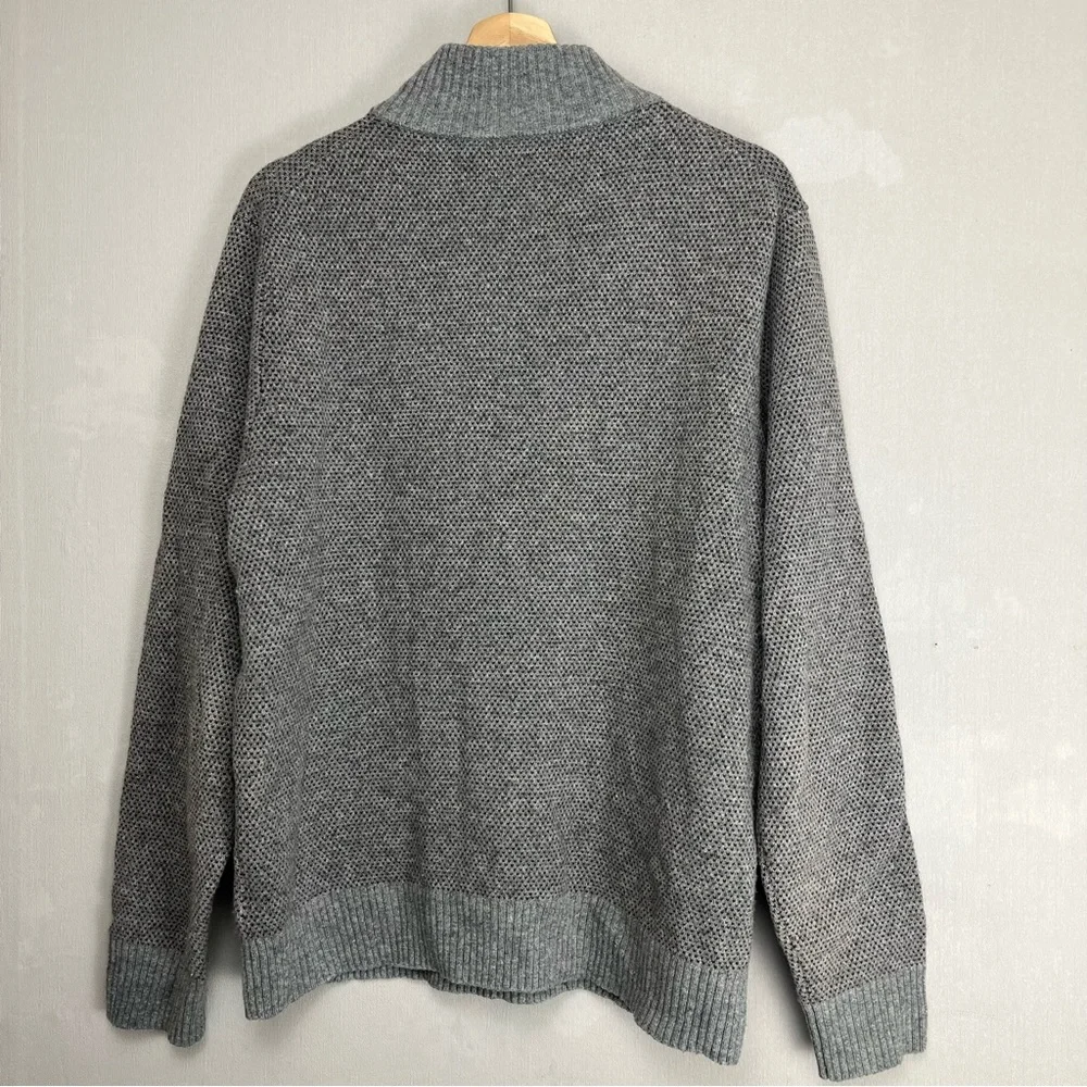 J. Crew‎ Rugged Merino Wool Blend 1/4 Zip High Neck Sweater Size Large